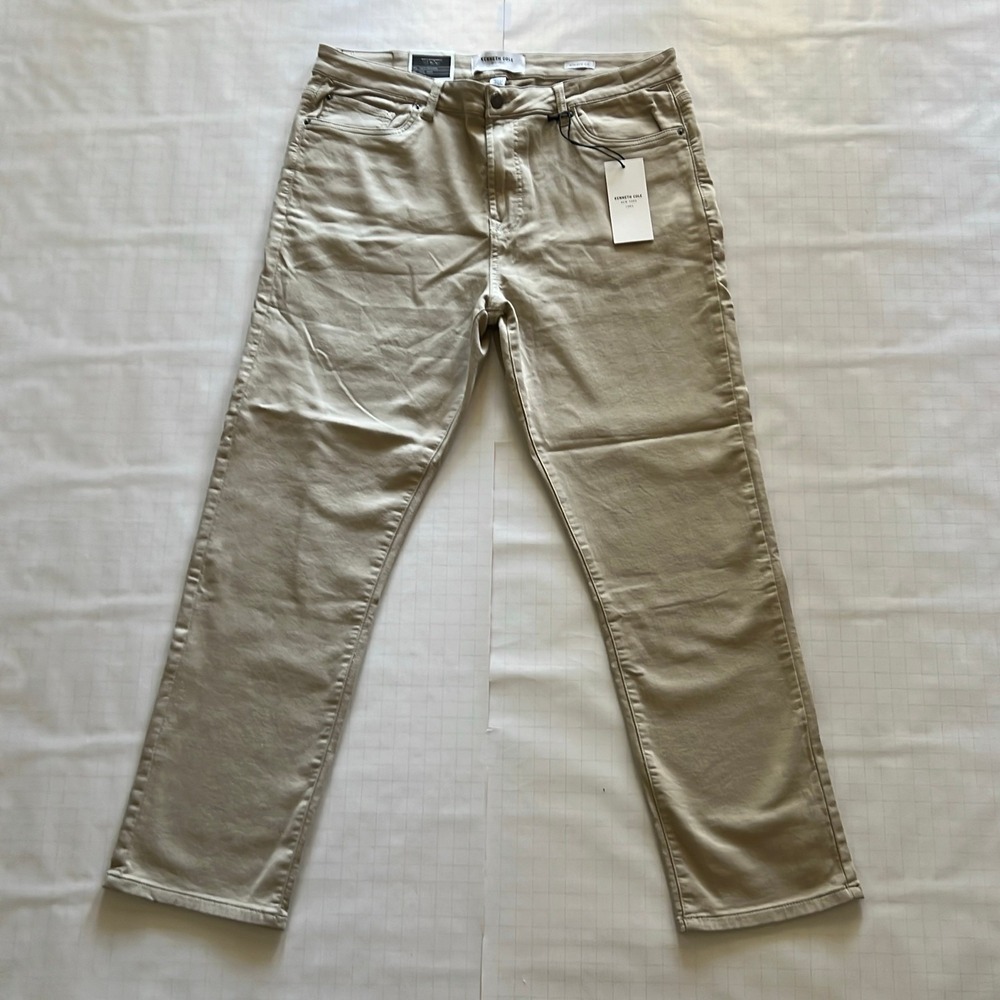 Kenneth Cole New York Men's Slim Fit Chino Pants Beige 38x32 New With Tags